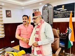 
      
      Vikramaditya Singh meets Union Minister Giriraj Singh
      
      