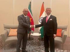 
    Jaishankar holds meeting with Suriname counterpart Albert Ramdin
    