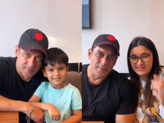 
      
      Salman Khan poses with Sania Mirza's son, sister in Dubai
      
      