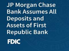 
      
      First Republic Bank closed; JP Morgan to acquire its assets
      
      