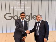 
      
      Ashwini Vaishnaw, Sundar Pichai meet at Google Headquarters 
      
      