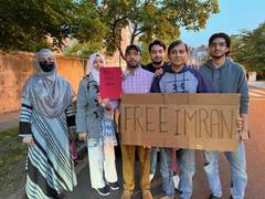 
      
      Imran Khan arrest: Protest outside US residence of Pak envoy
      
      