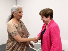 
      
      Sitharaman meets IMF MD Kristalina Georgieva
      
      