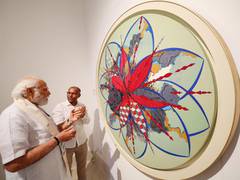 
      
      PM Modi visits art exhibition at National Gallery of Modern Art
      
      