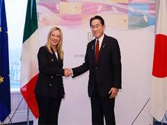 
      
      Japanese PM Kishida, Italian counterpart Meloni hold meeting 
      
      