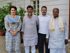 
      
      Siddaramaiah, DK Shivakumar meet Rahul Gandhi, Priyanka Gandhi
      
      