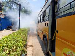 
      
      15 passengers rescued after bus catches fire in Thane
      
      