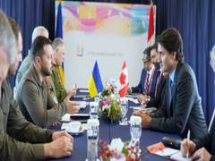 
      
      G7 Summit: Ukraine's Prez Zelenskyy meets Canadian PM Trudeau
      
      