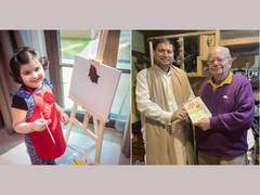 
      
      Ruskin Bond unveils creative diary designed by 6-year-old Aavya
      
      