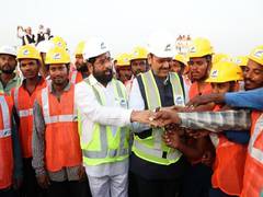 
      
      Shinde, Fadnavis inspect Mumbai Trans-Harbour Link work
      
      