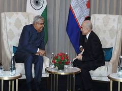 
      
      Vice President Jagdeep Dhankhar meets Cambodian King Sihamoni
      
      