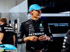 
      
       Russell loses control on his way to grid at Circuit de Barcelona
      
      