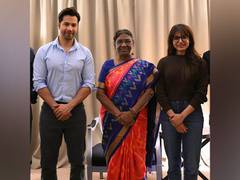 
      
       Varun Dhawan, Samantha Ruth Prabhu meet President Murmu
      
      