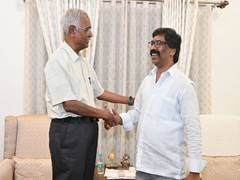 
      
      Jharkhand CM Hemant Soren meets CPI General Secretary D Raja 
      
      