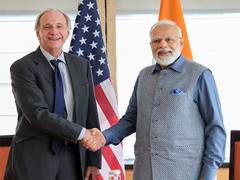 
      
      PM Modi meets co-founder of Bridgewater Associates
      
      