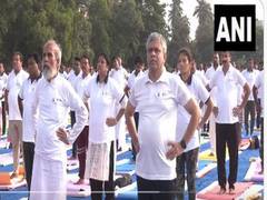 
      
      Railways Minister Vaishnaw performs Yoga in Odisha's Balasore
      
      