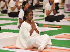 
      
      International Yoga Day: President Murmu performs Yoga
      
      