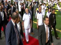 
      
      PM Modi arrives at UN Headquarters lawns in New York
      
      