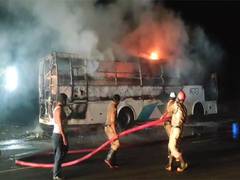 
      
      Andhra Pradesh: Private bus catches fire, no casualties
      
      