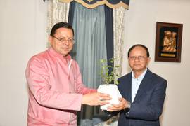 
      
      PM's Principal Secretary meets Uttarakhand CM Dhami
      
      