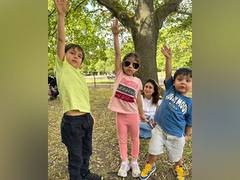 
      
      Kareena Kapoor with Taimur, Jehangir, Inaaya at London park
      
      