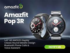 
      
      Amazfit Pop 3R Stylish Round Metallic Design Smart Watch with BT 
      
      
