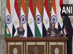 
      
      PM Modi, Egyptian President El-Sisi sign MoU in Egypt's Cairo
      
      