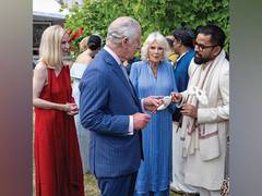 
      
      King Charles, Queen Camilla wear Sabyasachi's elephant masks
      
      