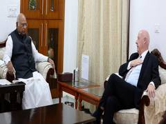 
      
      Cong Chief Mallikarjun Kharge meets Danish envoy Freddy Svane  
      
      