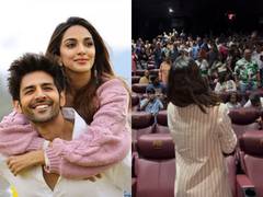 
      
      Kartik, Kiara surprise fans at 'Satyaprem Ki Katha' screening
      
      