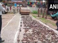 
      
      Police bulldozed confiscated illegal arms in MP's Datia
      
      