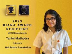 
      
      Tarini Malhotra Bags Prestigious Diana Award
      
      