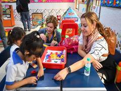 
      
      Delegation of 15 American teachers visit Delhi govt school
      
      