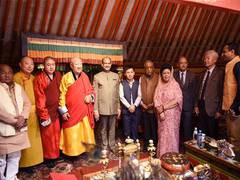 
    Lok Sabha speaker Om Birla visits Gandan Tegchenling Monastery
    