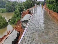 
      
      Under-construction road damaged in Kerala's Wayanad district
      
      