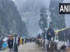
      
      J-K: Amarnath Yatra resumes from Baltal as weather improves
      
      