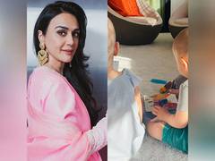 
      
      Preity Zinta shares pics of her kids after their mundan ceremony
      
      