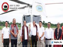 
      
      Nagaland CM Rio flags off helicopter Service  from Dimapur 
      
      
