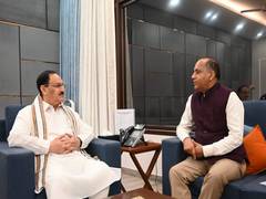 
      
      Former Himachal CM Jai Ram Thakur meets JP Nadda
      
      