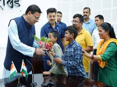 
      
      Uttarakhand CM meets students of Vanraji community
      
      