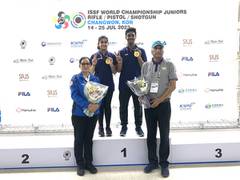 
      
      Abhinav, Gautami win Air Rifle Mixed Team gold at ISSF 
      
      