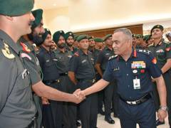 
      
      Indian Army chief interacts with Tri-services contingent 
      
      