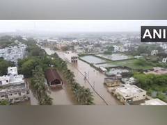 
      
      Waterlogging in Gujarat’s Gir Somnath after heavy rainfall
      
      