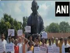 
      
      Rajasthan BJP leaders stage protest in Parliament
      
      