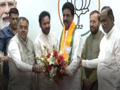 
      
      Three Congress leaders join BJP in presence of G Kishan Reddy
      
      