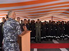 
      
      Oman: Indian Navy Chief interacts with INS Trikand mission crew
      
      