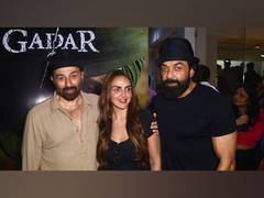 
      
      Bobby, Esha join Sunny to attend screening of ‘Gadar 2’
      
      