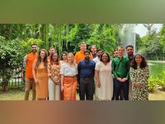
      
      Australian High Commission officials dress up in tricolour
      
      