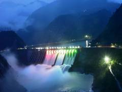 
      
      J&K: Salal Dam lit up in tricolour on eve of Independence Day
      
      