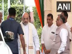 
      
      Amit Shah arrives at BJP headquarters
      
      